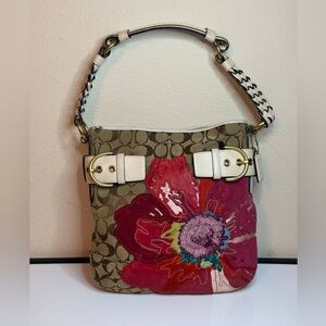 Coach Limited Edition Flower Signature Jacquard Shoulder Bag